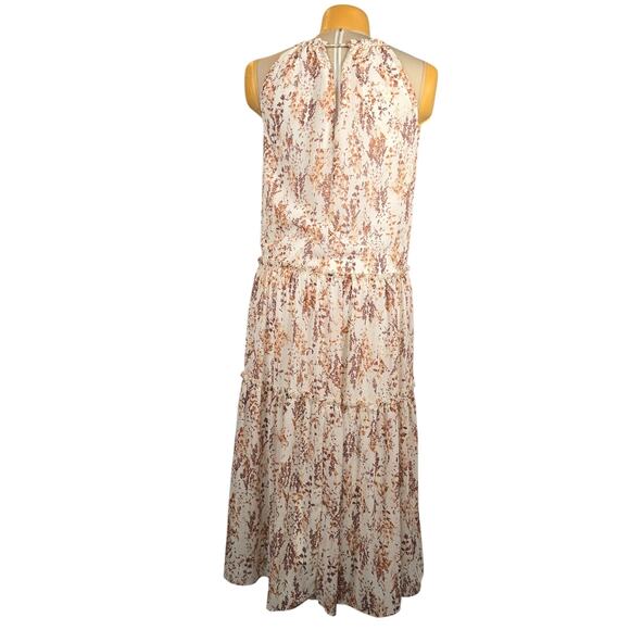 Drew Women XS Maxi Dress Floral Leaves Keyhole Tiered Flowy Vacation Boho Hippie - Picture 5 of 13